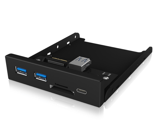 Fanno-USB Hub with Type-C Type-A Ports and SD microSD Card Reader for PC 3.5 Bay