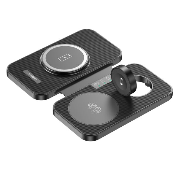 Fanno-3in1 Magnetic Foldable Wireless Charger for iPhone and Accessories Black