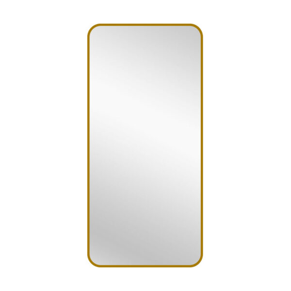 Fanno-Medium Gold Metal Rectangle Mirror 80cm x 170cm Modern Home Decor Statement Piece