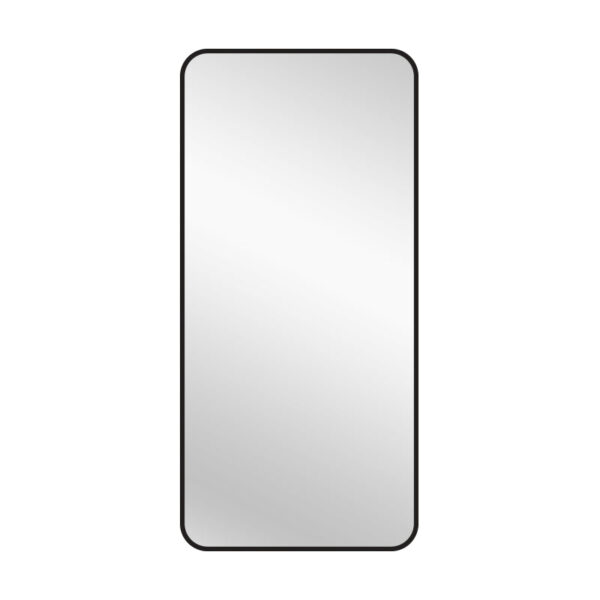 Fanno-Medium Black Metal Rectangle Mirror 80cm x 170cm Stylish Wall Decor for Home