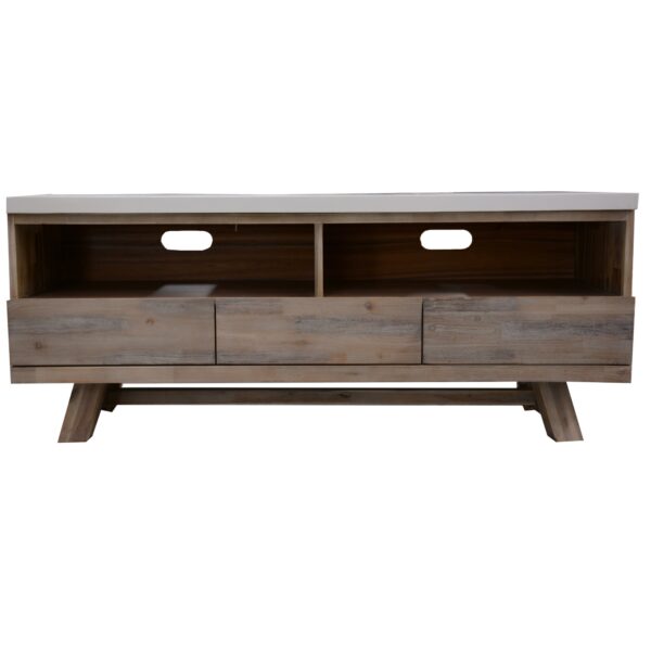 Fanno-ETU Entertainment TV Unit 150cm Contemporary 2-Tone Solid Wood Concrete Top