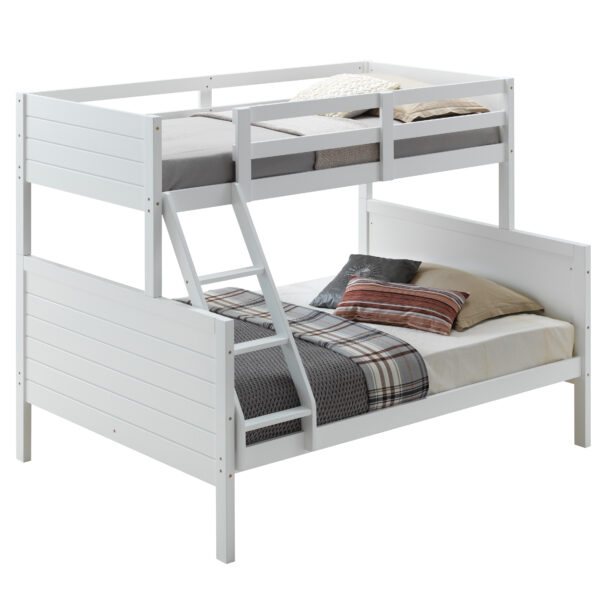 Fanno-Zinnia Single Double Bunk Bed Frame Rubber Timber Wood Loft Furniture - White