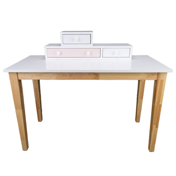 Fanno-Pink Scandinavian Desk with 3 Drawers for Kids Study or Home Office 120cm