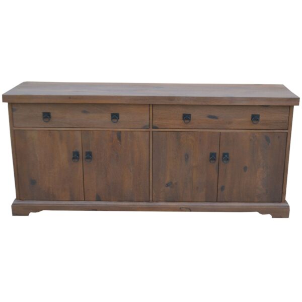 Fanno-Buffet Table 180cm Solid Mango Wood 2 Door 4 Drawer Antique Walnut Finish