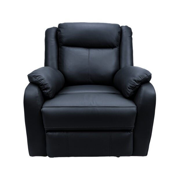 Fanno-Single Seater Electric Recliner Lounge Black Genuine Leather with USB Charger