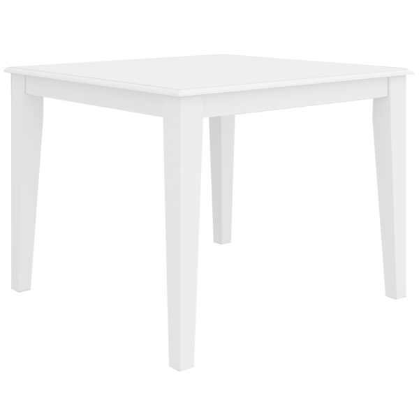 Fanno-Square Dining Table 4 Seater Solid Acacia Wood Hampton  White Easy Assembly