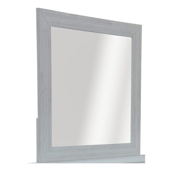 Fanno-Coastal  Mirror with Solid Mindi Wood Frame and Whitewash Finish