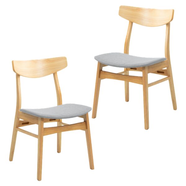 Fanno-Scandinavian  Dining Chairs Set of 2 Comfortable Fabric Upholstery Natural Color