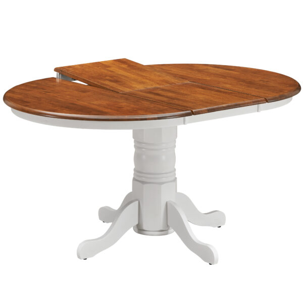 Fanno-Extendable Dining Table 6-Seater Oval Two-Tone Burnish Oak White Base Eco-Friendly