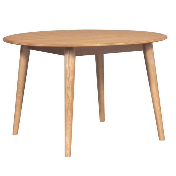 Fanno-Round Dining Table 4-Seater Solid Ash Wood Oak Classic Tapered Leg Design