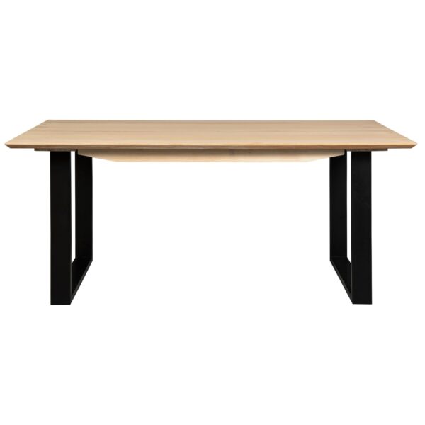 Fanno-6-Seater Dining Table Solid Messmate Timber Modern  Black Metal Legs