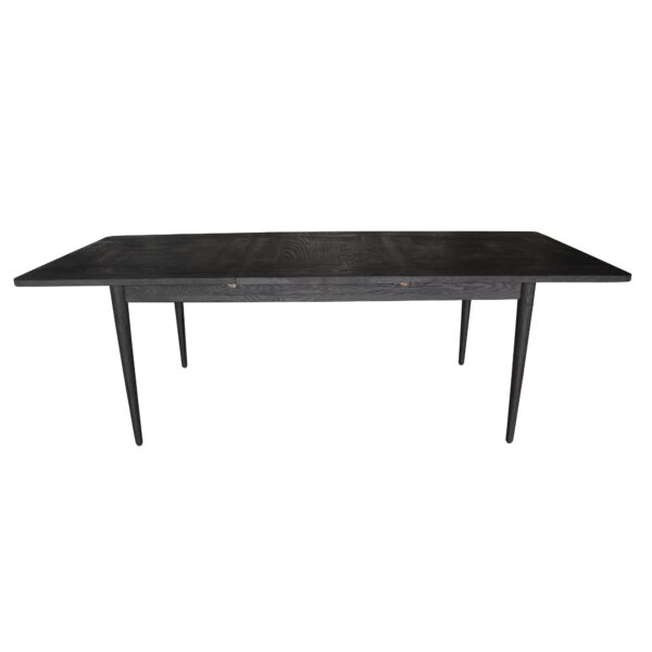 Fanno-Extendable Dining Table 8-Seater Solid Oak Industrial  Sandblasted Black