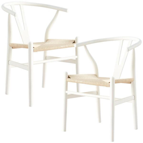 Fanno-Scandinavian  White Dining Chair Set of 2 Eco-Friendly Beech Wood