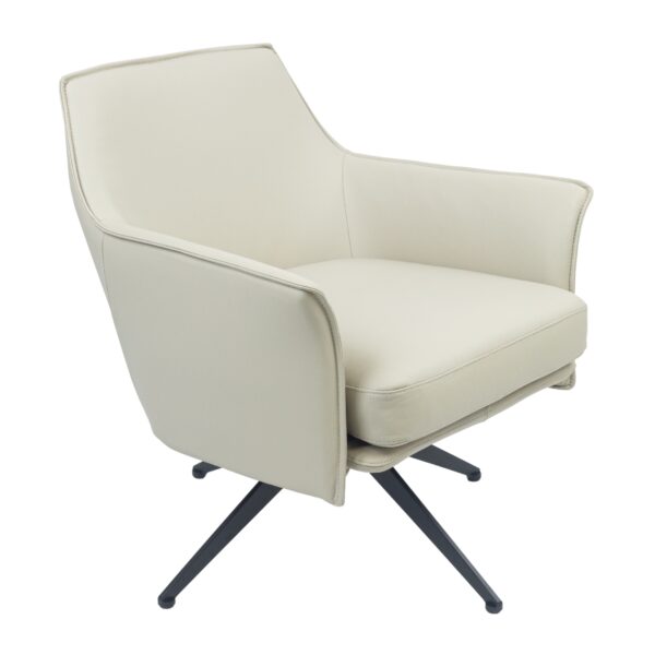 Fanno-Comfortable 360 Degree Swivel Chair in Wheat Buffalo Leather for Modern Interiors