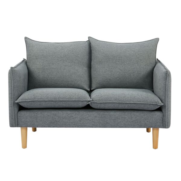 Fanno-2-Seater Scandinavian  Sofa Dark Grey Plush Upholstery Easy Assembly