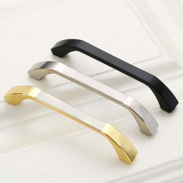 Fanno-Modern Black Zinc Kitchen Cabinet Pull Handle 128mm Sleek Design for Drawers