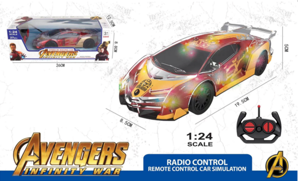 Fanno-Remote Control Iron Man Racing Car 1:24 Scale Avengers Toy for Kids 3+