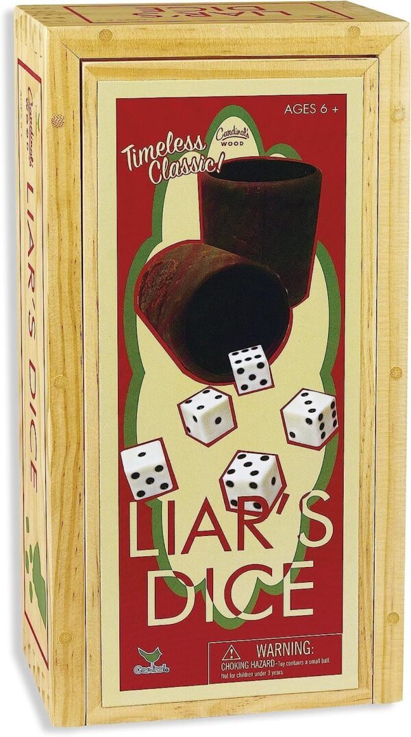 Fanno-Liars Dice Game in Wooden Box Classic Fun for Kids and Adults Ages 6 and Up