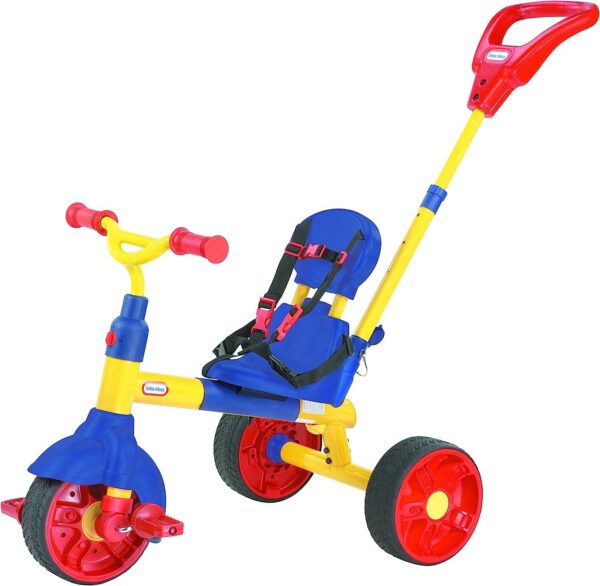 Fanno-3 in 1 Trike for Toddlers Adjustable Parent Push Handle Learn to Pedal Toy