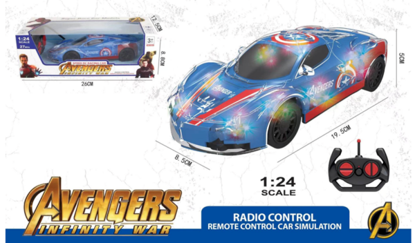 Fanno-Remote Control Captain America Racing Car 1:24 Scale Avengers Toy for Kids