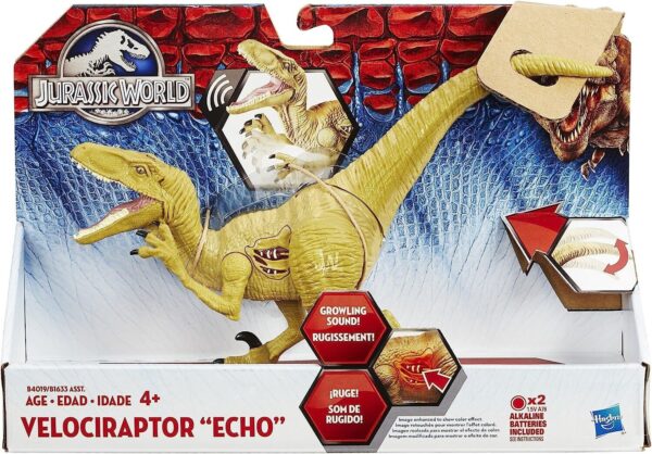 Fanno-Velociraptor Echo Dinosaur Figure with Sound and Lights for Kids Age 3 and Up