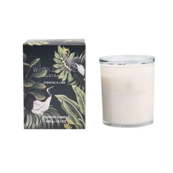 Fanno-Scented Candle Jasmine and Lime 400g Natural Soy Blend Eco-Friendly Fragrance