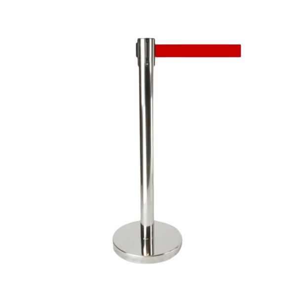 Fanno-Retractable Crowd Control Barriers with Silver Stand and Red Belt for Events