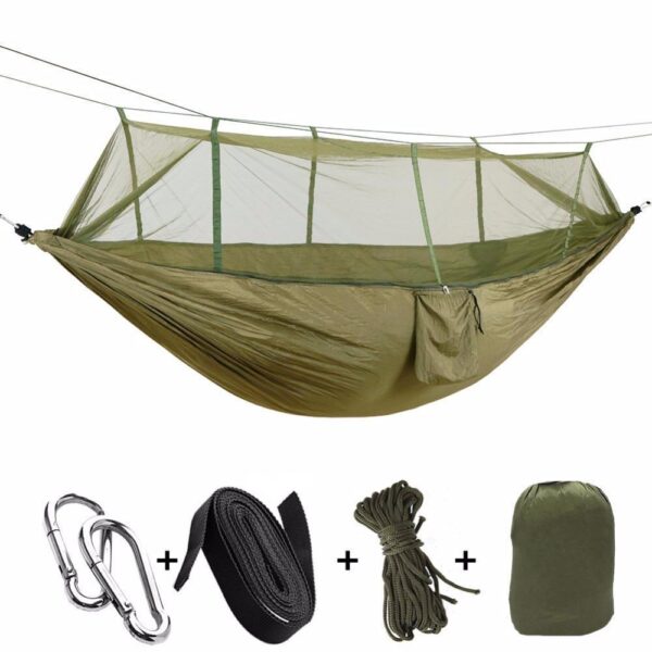 Fanno-Camping Hammock with Mosquito Net Lightweight Portable for Hiking and Backpacking