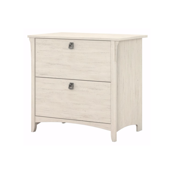 Fanno-Lateral Filing Cabinet with 2 Drawers Distressed White Engineered Wood Storage