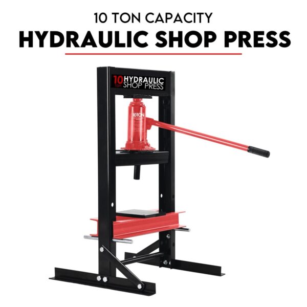 Fanno-Heavy-Duty Hydraulic Garage Shop Floor Press 10 Ton H-Frame Steel Construction