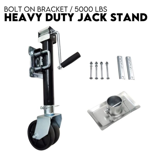 Fanno-Trailer Jack Stand with Swivel Wheel 5000 lbs Capacity for Easy Towing and Storage