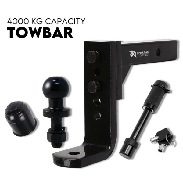 Fanno-Heavy Duty Towbar 5 Hole Black 4000 KG Capacity Adjustable Towing Hitch System