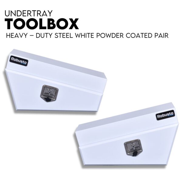 Fanno-Under Tray Toolbox 750mm White Steel Heavy Duty Storage for Trucks and UTEs