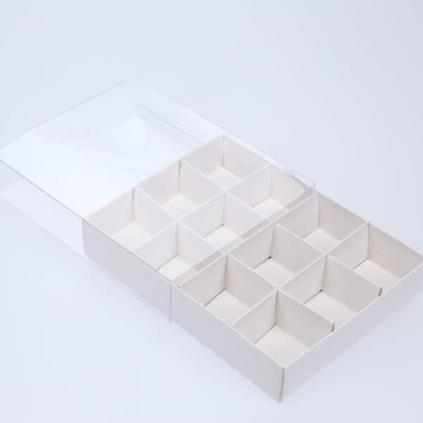 Fanno-100 Pack White Gift Boxes with Clear Lid for Chocolates and Small Items