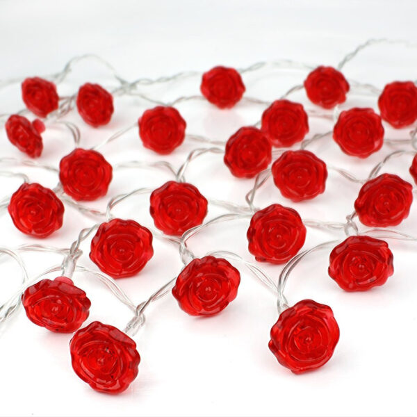 Fanno-Red Rose String Fairy Lights 1 Metre 20 LED Battery Powered Wedding Decoration