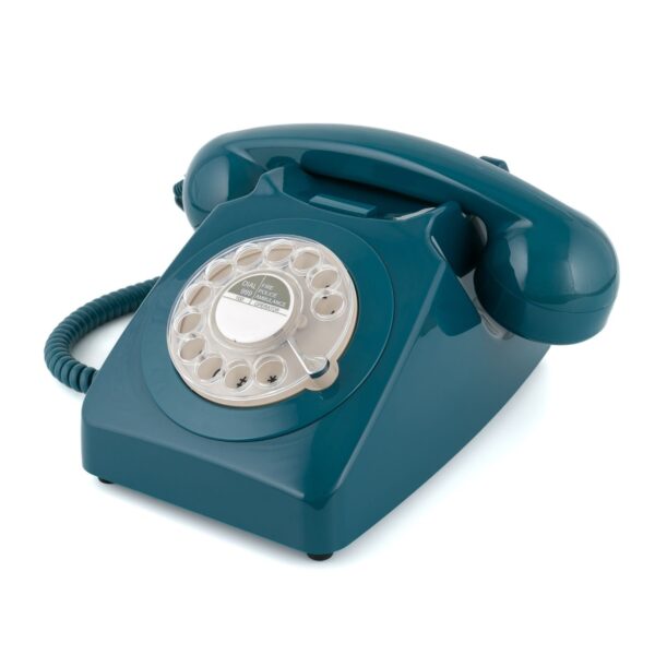 Fanno-Retro Rotary Telephone Classic Design with Modern Features Azure Blue Color