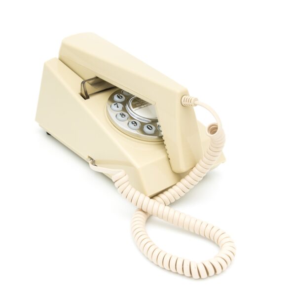 Fanno-Retro Trim Phone Push Button Wall Mountable Classic Design in Ivory Color