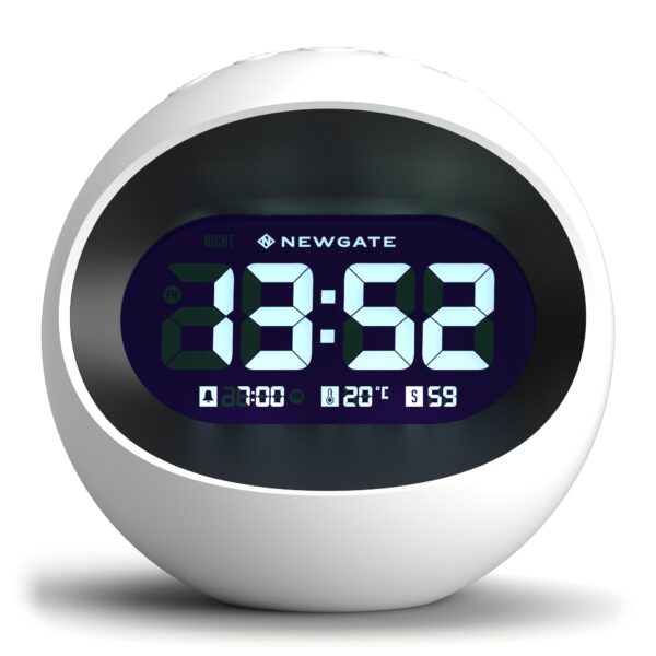 Fanno-Digital LCD Alarm Clock with Temperature Display and Snooze Function White