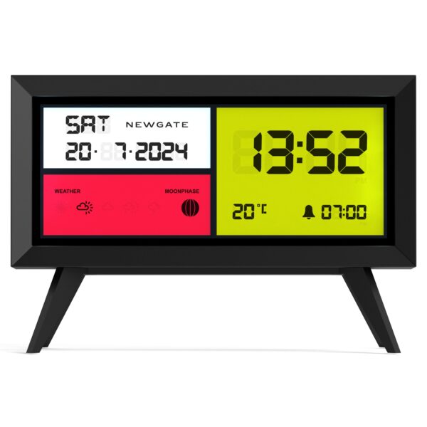 Fanno-Digital Alarm Clock with LCD Display Snooze Function Temperature Matte Black