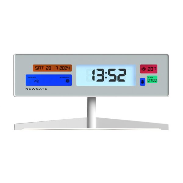 Fanno-LCD Alarm Clock with Snooze Function and Temperature Display in Matte White