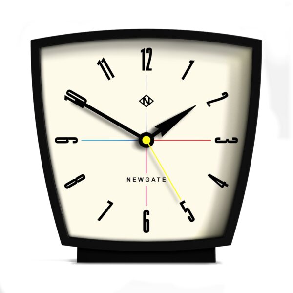 Fanno-Modern Black Mantel Clock with Cream Face and Silent Sweep Movement