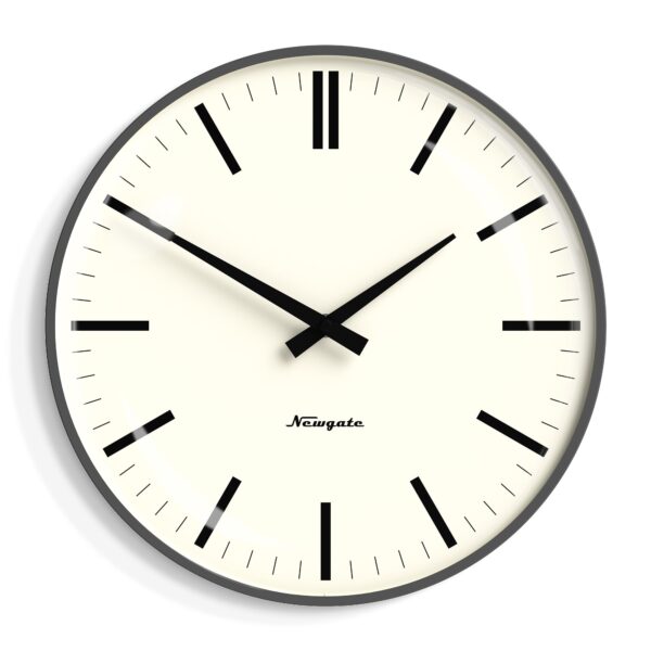 Fanno-Retro Wall Clock Matte Blizzard Grey with Bold Black Marker Dial and Silent Sweep