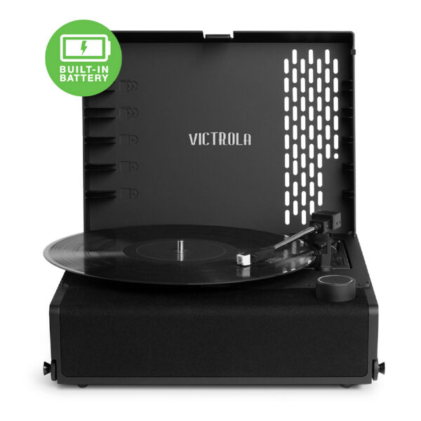 Fanno-Portable Bluetooth Record Player with Rechargeable Battery and 3-Speed Turntable