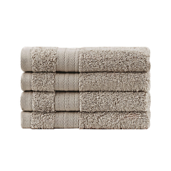 Fanno-Cotton Washcloth Set of 4 Highly Absorbent Fast Drying OEKO-TEX Certified Sandstone