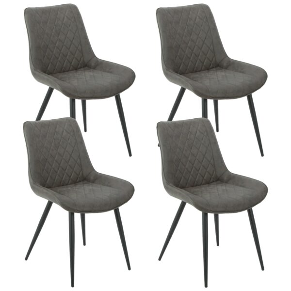 Fanno-Fabric Dining Chair Set of 4 Modern Quilted Upholstered Chairs for Dining Room