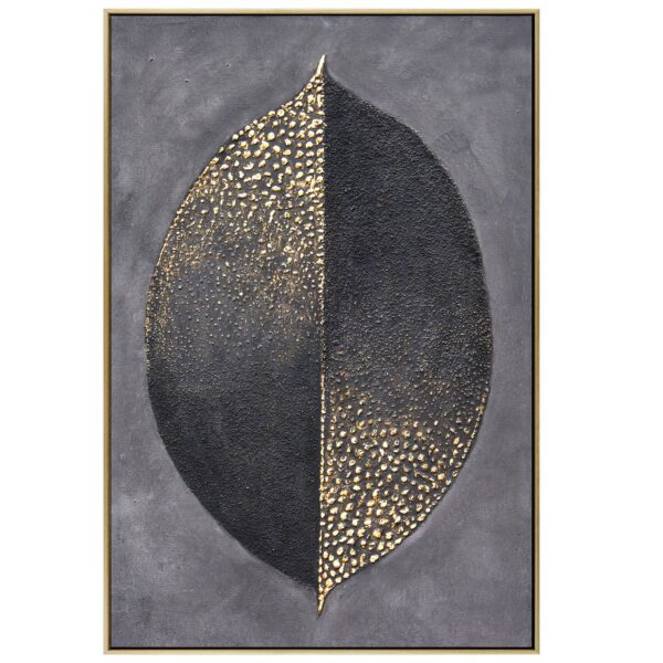 Fanno-Hand Painted Canvas Wall Art 60x90cm Golden Dichotomy with Gold Frame