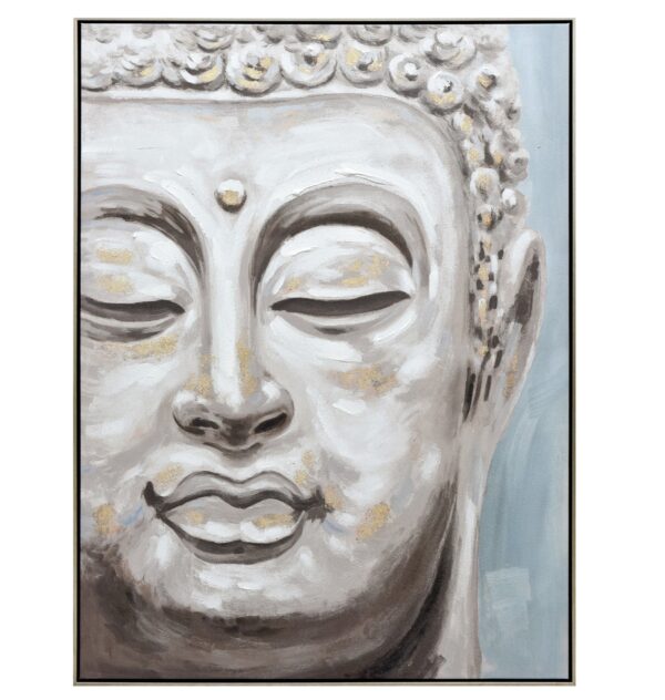 Fanno-Canvas Wall Art Serene Radiance Buddha 90X120cm Champagne Frame Home Decor