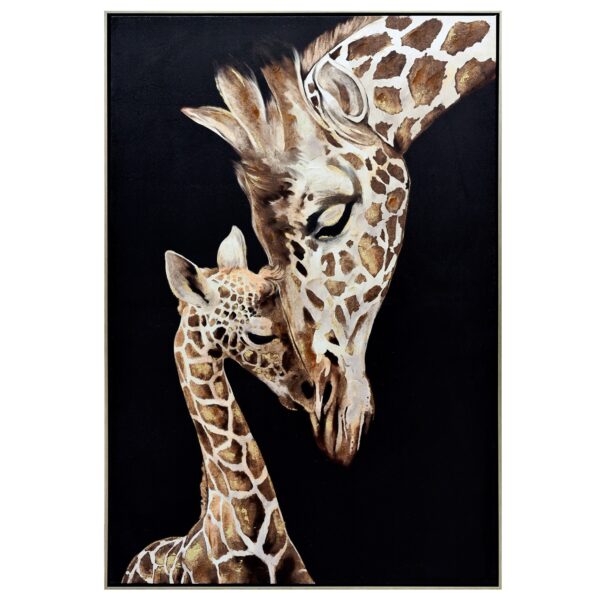 Fanno-Tender Touch Giraffe Canvas Wall Art 80X120cm Champagne Frame Home Decor