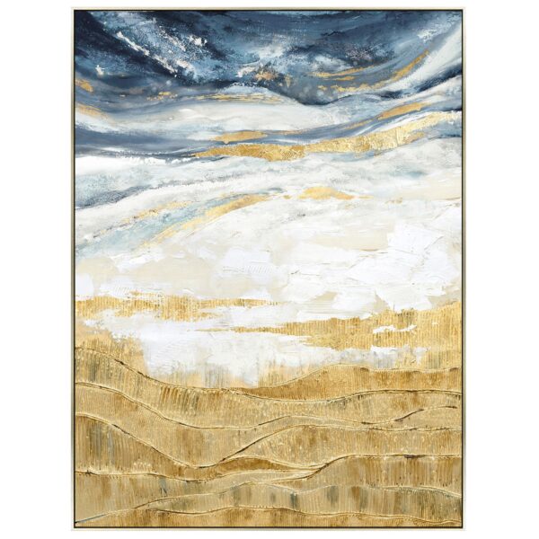 Fanno-Canvas Wall Art 90X120cm Golden Horizon Abstract Coastal Design Framed Decor