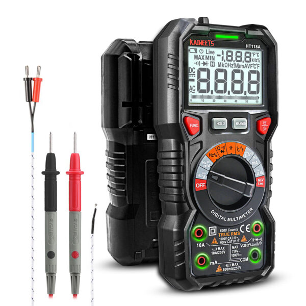 Fanno-Digital Multimeter 6000 Counts Auto-Ranging Voltage Current Resistance Tester